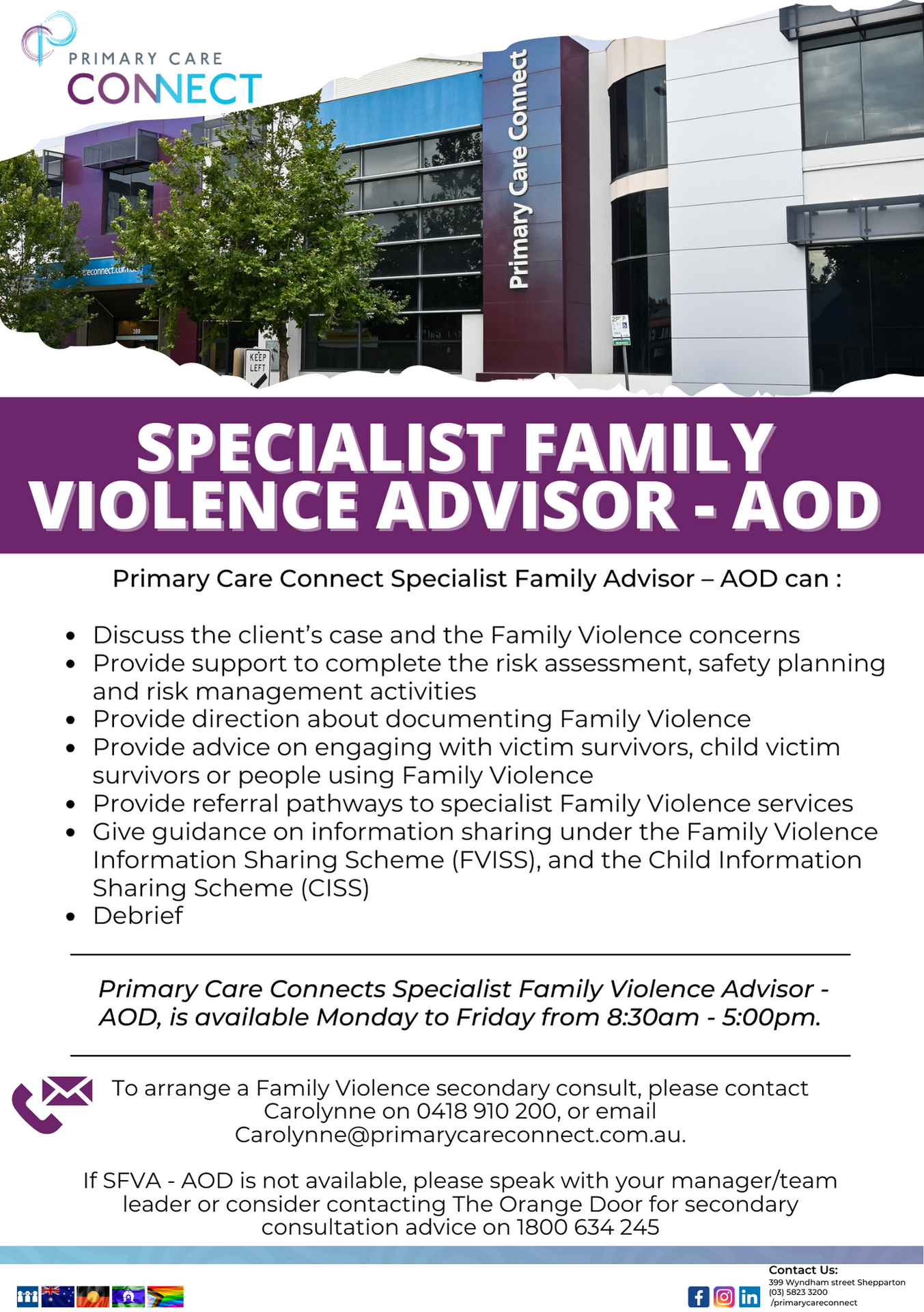 SPECIALIST FAMILY VIOLENCE ADVISOR - AOD