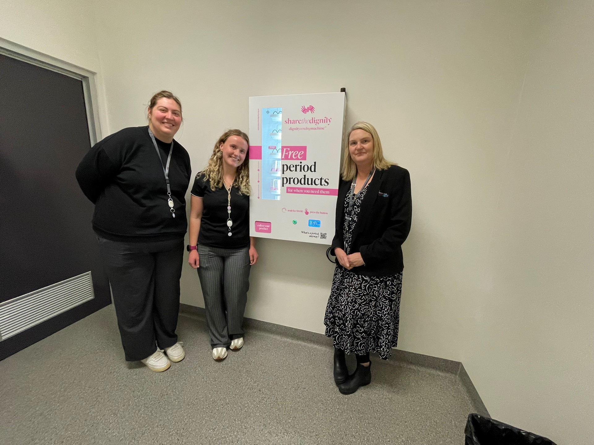 A ‘pad’ on the back for Primary Care Connect, providing free sanitary products in Shepparton